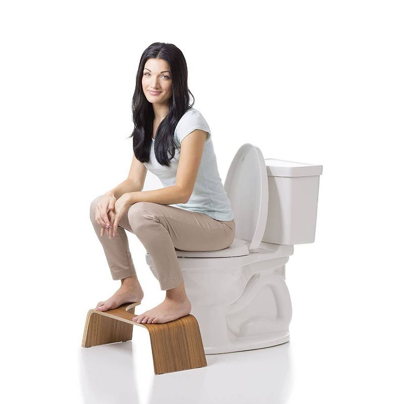 Slim Teak Toilet Stool Brown - Squatty Potty