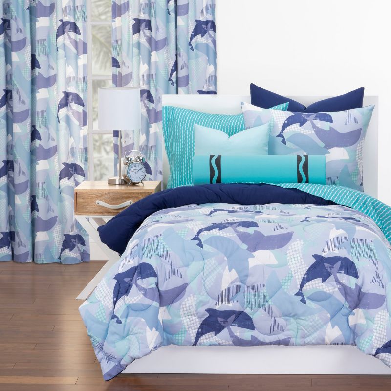 Twin Life's Porpoise Reversible Comforter With Sham Blue - Crayola