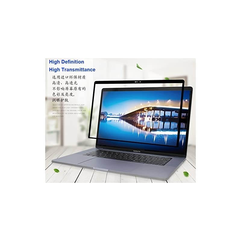 Black Frame Screen Protector Bubble Free Easy Install High Definition Clear PET Film for MacBook Touch Bar Pro 15 A1707 A1990