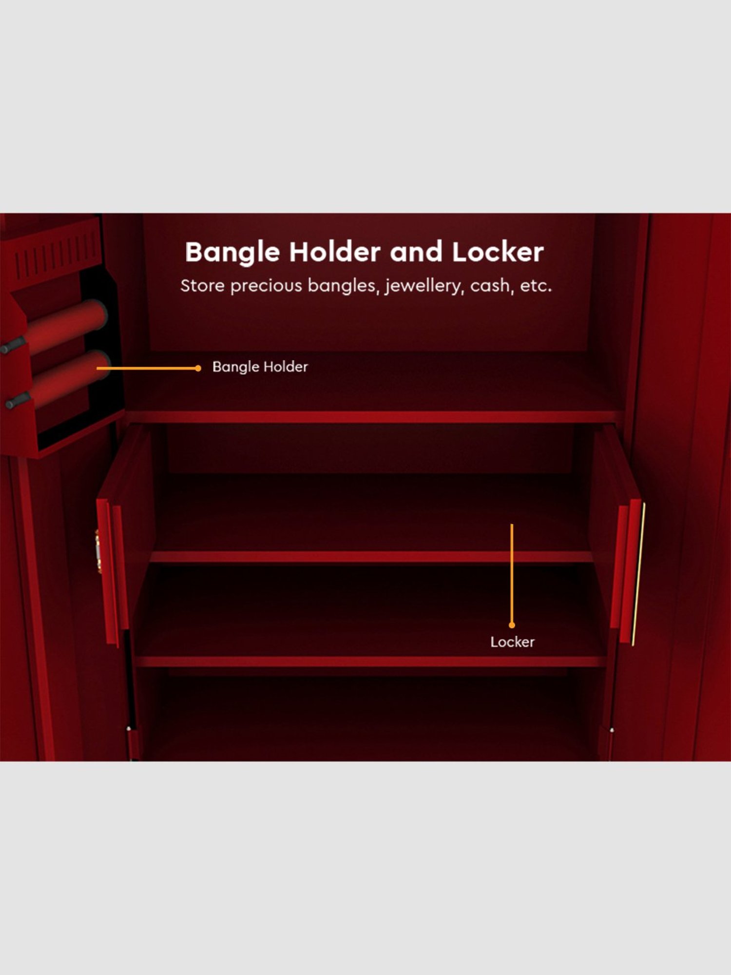 Godrej Interio Centurion 2-Door Steel Almirah, Burgundy (1-Year Warranty, 1 Locker)