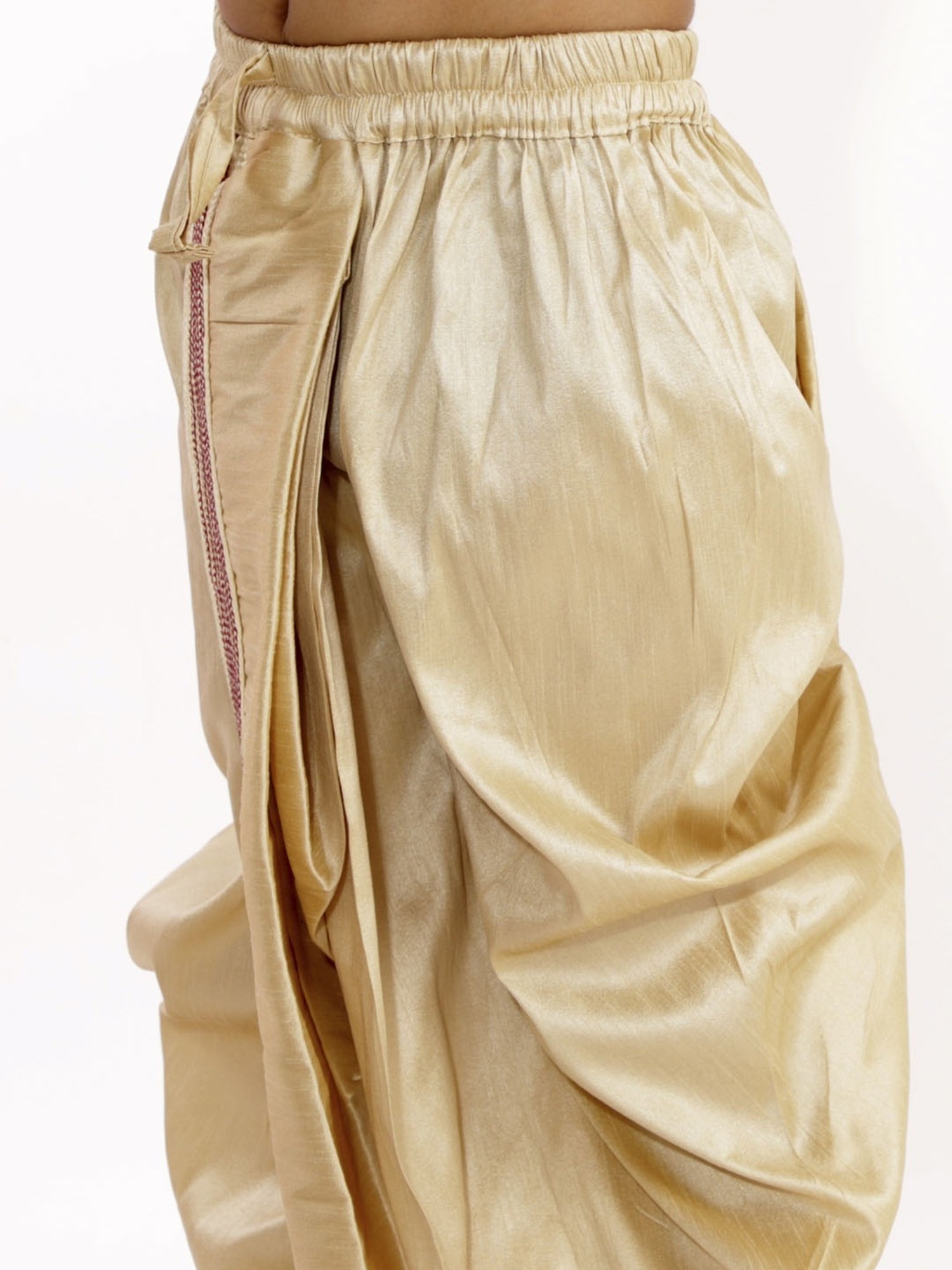 VASTRAMAY Kids Golden Embroidered Dhoti