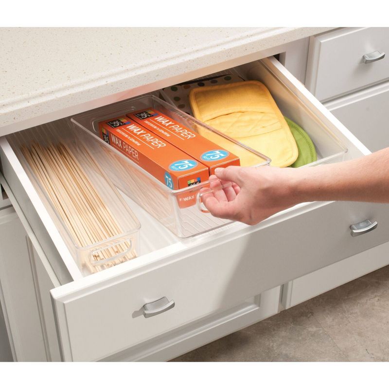 iDESIGN 16"x8"x3" 4pk Kitchen Binz Set Clear