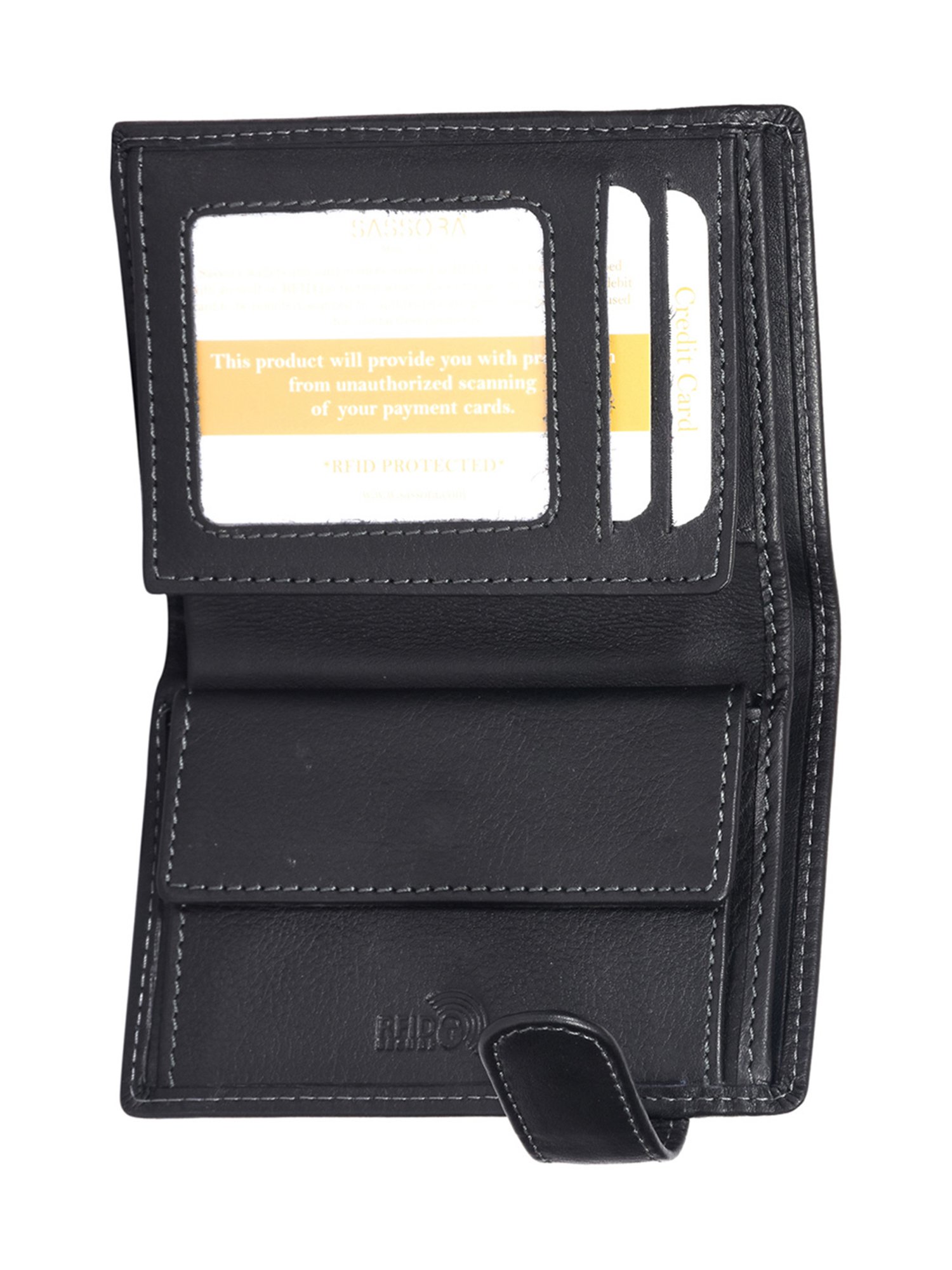 SASSORA Pablo Black Medium Leather Notecase