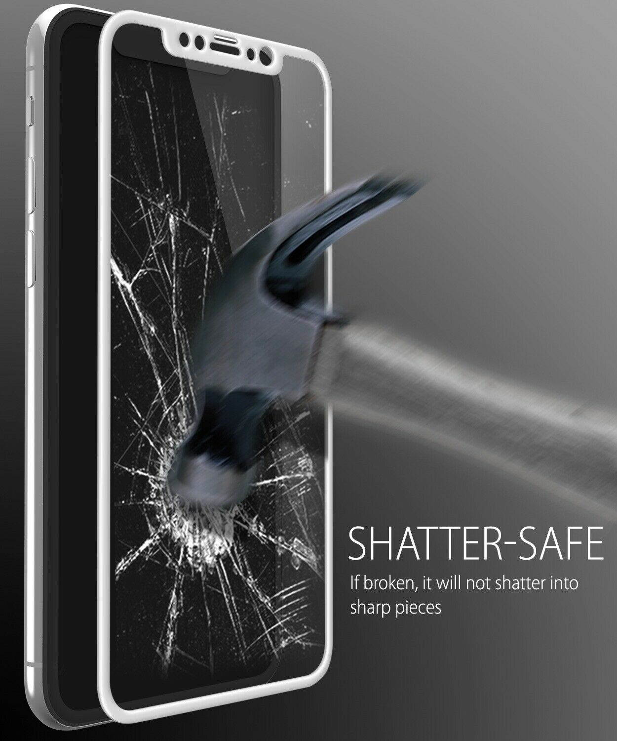 [FULL COVERAGE] Screen Protector Tempered Glass for iPhone 11 Pro XS X [White]