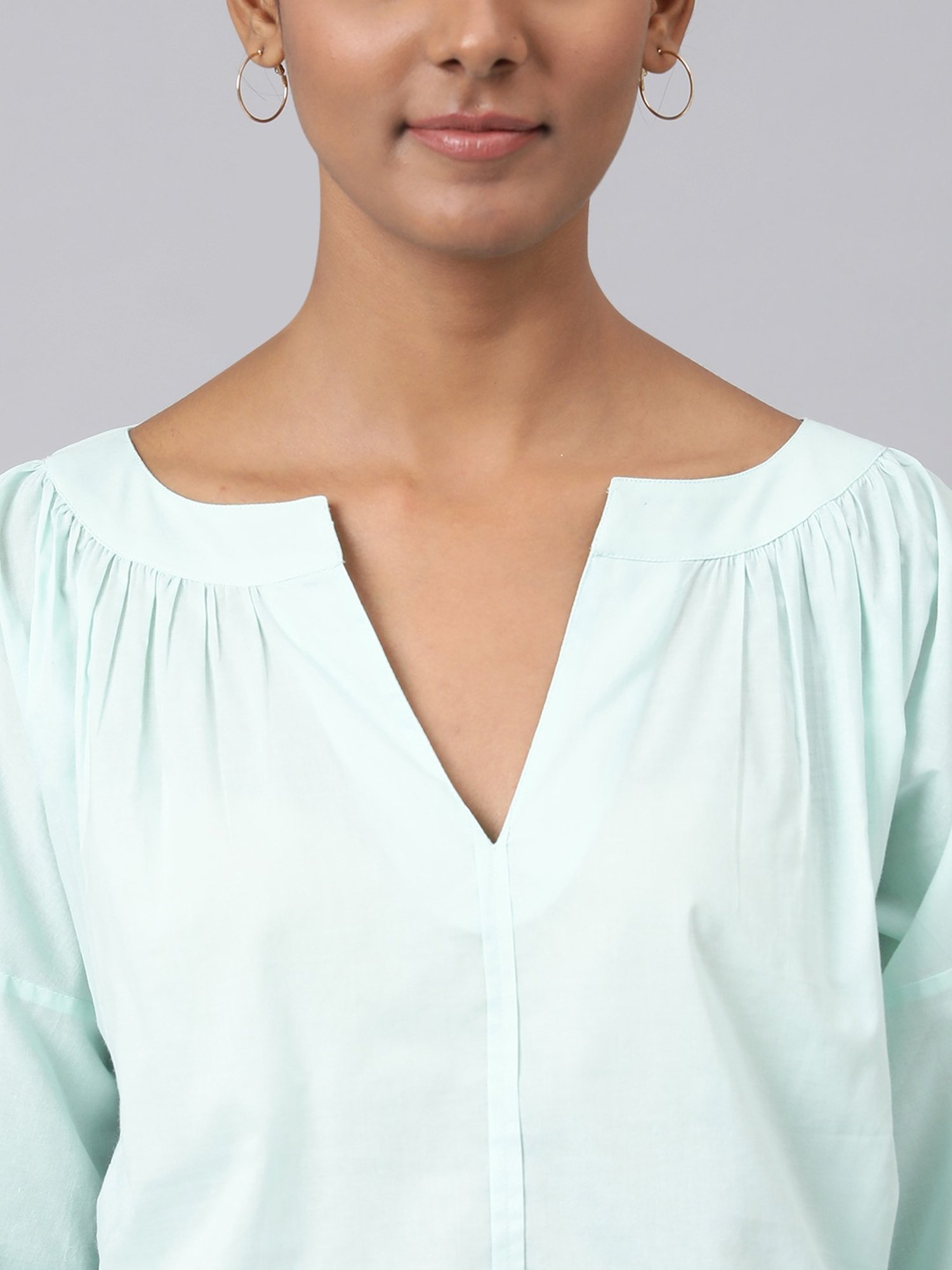 Fabindia Blue Cotton Printed Top