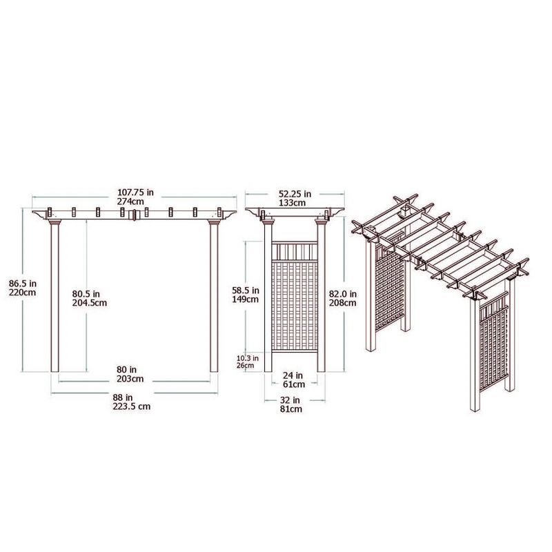 Fairfield Grande 52.25" Vinyl Arbor - White - Vita