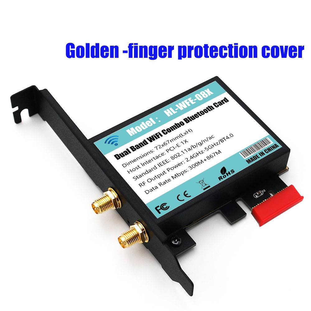 802.11AC Desktop Wifi Card 802.11 A/B/G/N/AC Bluetooth 4.0 AC1200 2.4Ghz-300Mbps/5Ghz-867Mbps Card With Low Profile bracket
