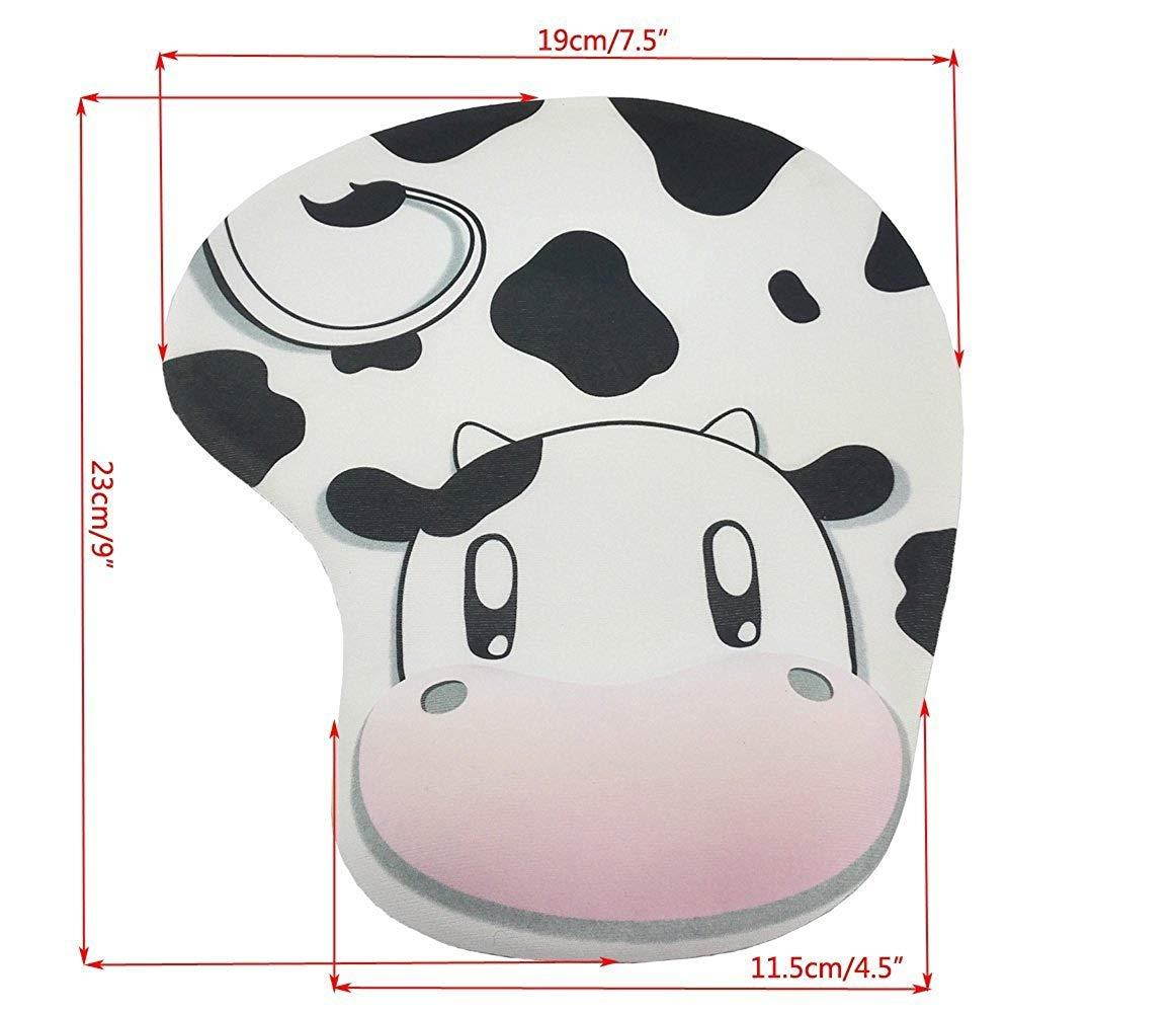 QTMY Silica Gel Cartoon Cow Mouse Pad Wrist Rest Hand pillow