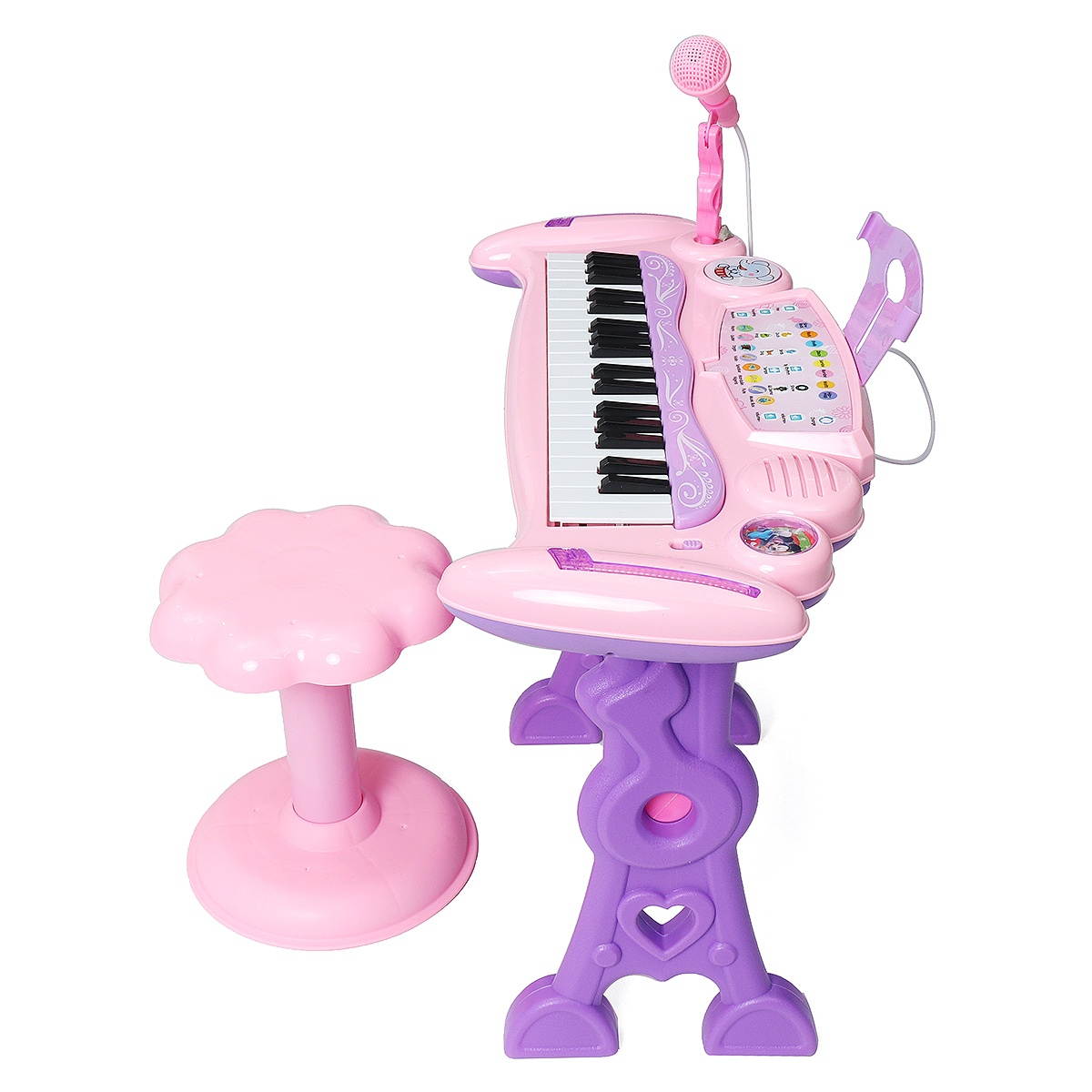 37 Key Electronic Keyboard Kids Mini Grand + Piano Stool Microphone Musical Toys