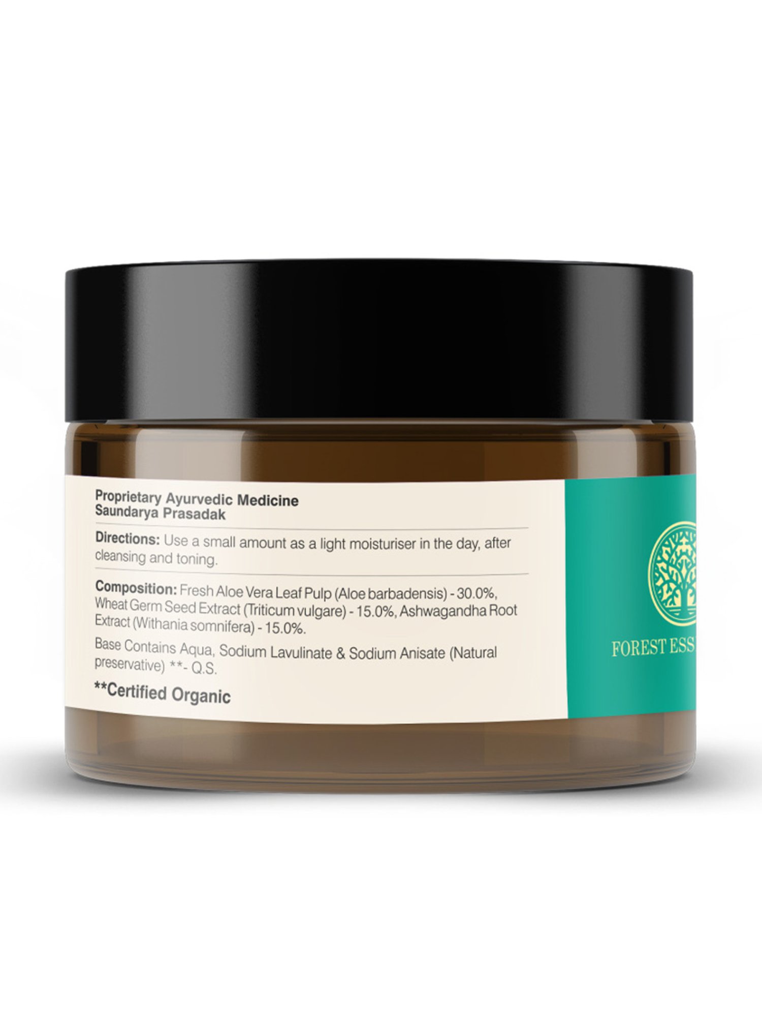 Forest Essentials Light Hydrating Moisturiser Facial Gel with Pure Aloe Vera for Acne - 50 gm