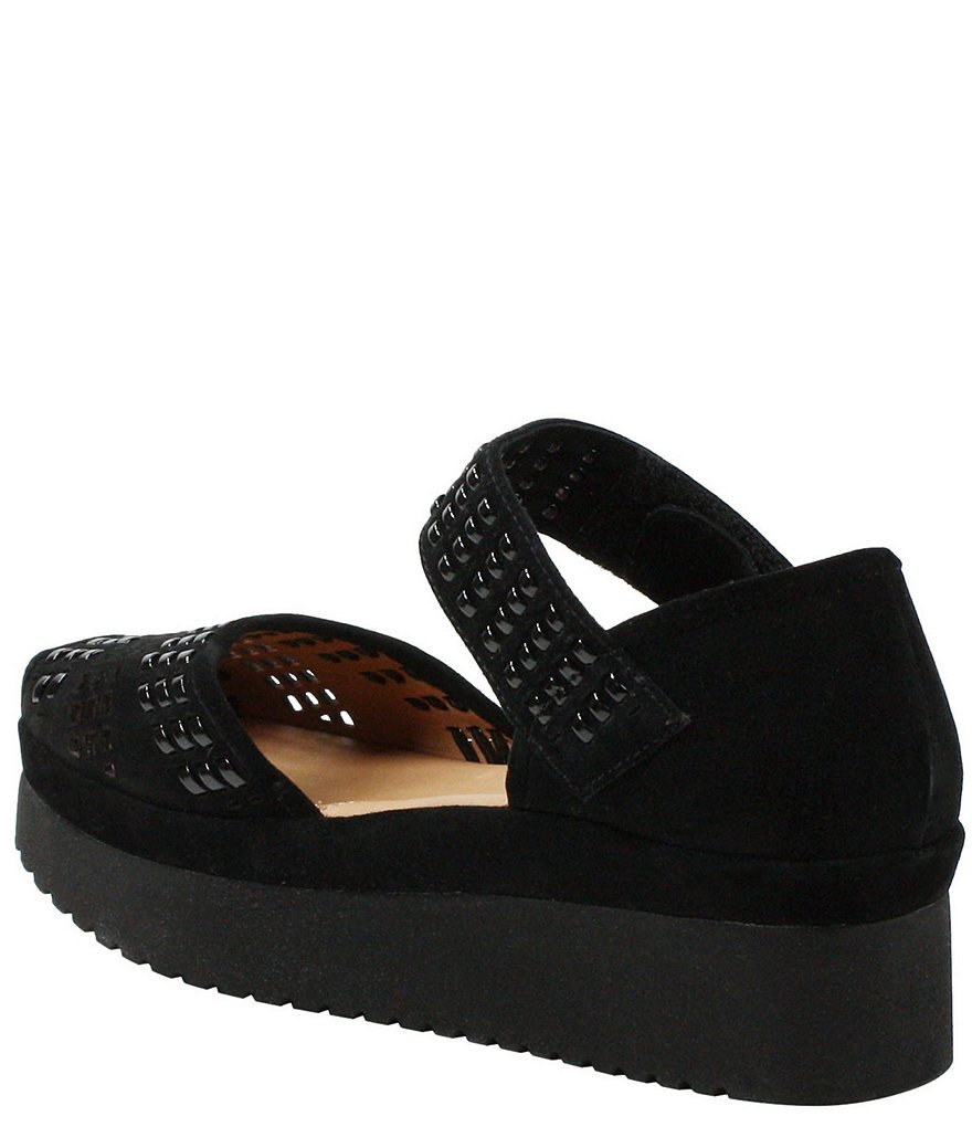 L'Amour Des Pieds Amalsinda Suede Patent Weave Platform Sandals