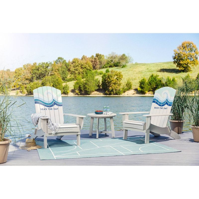 Adirondack 3pc Folding Chairs & Side Table Cream - Life is Good
