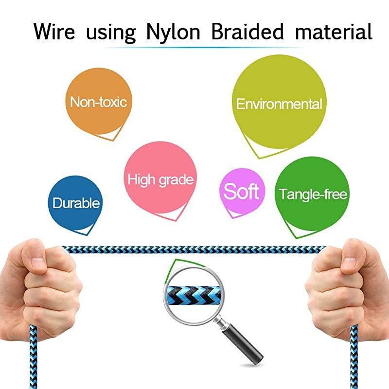 Android Charger with Wall Plug,  2.1A Dual Port USB Wall Charger Brick Block Charger Cube Box with 2Pack 6ft Micro USB Cable Phone Charger Cord for Samsung Galaxy S7 S6 Edge J3 J7, LG Stylo 5 3