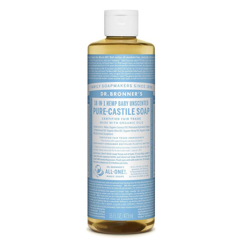 Dr. Bronner's Baby Unscented Pure-Castile Liquid Soap - 16oz