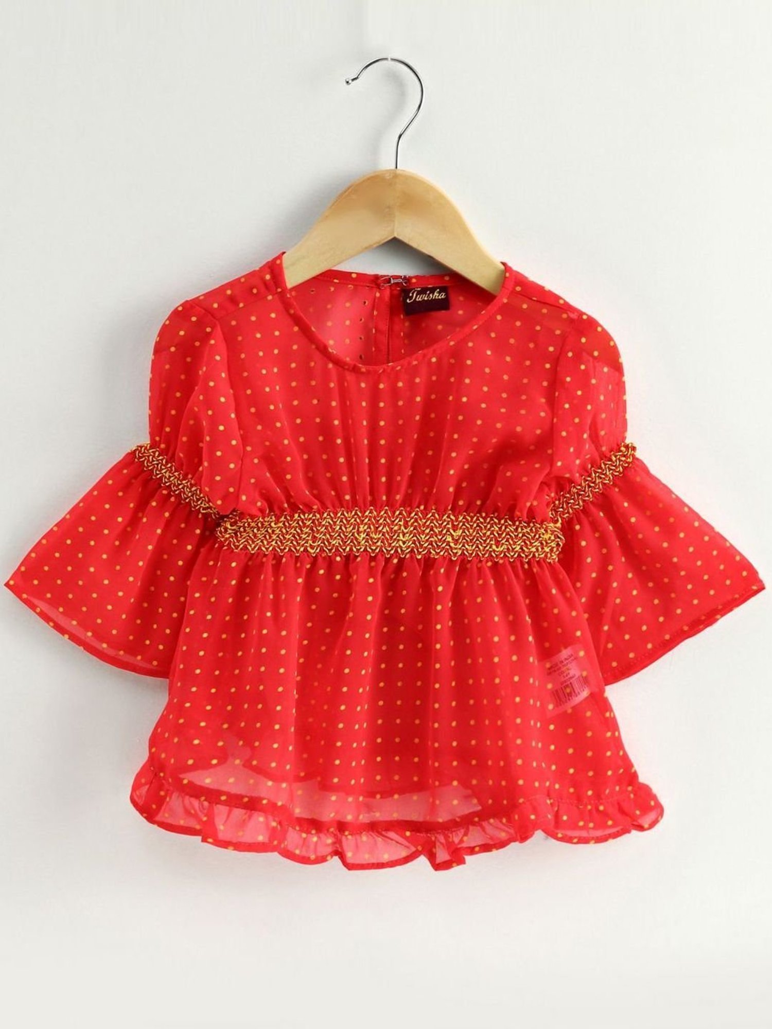 TWISHA Kids Red & Yellow Printed Top Set