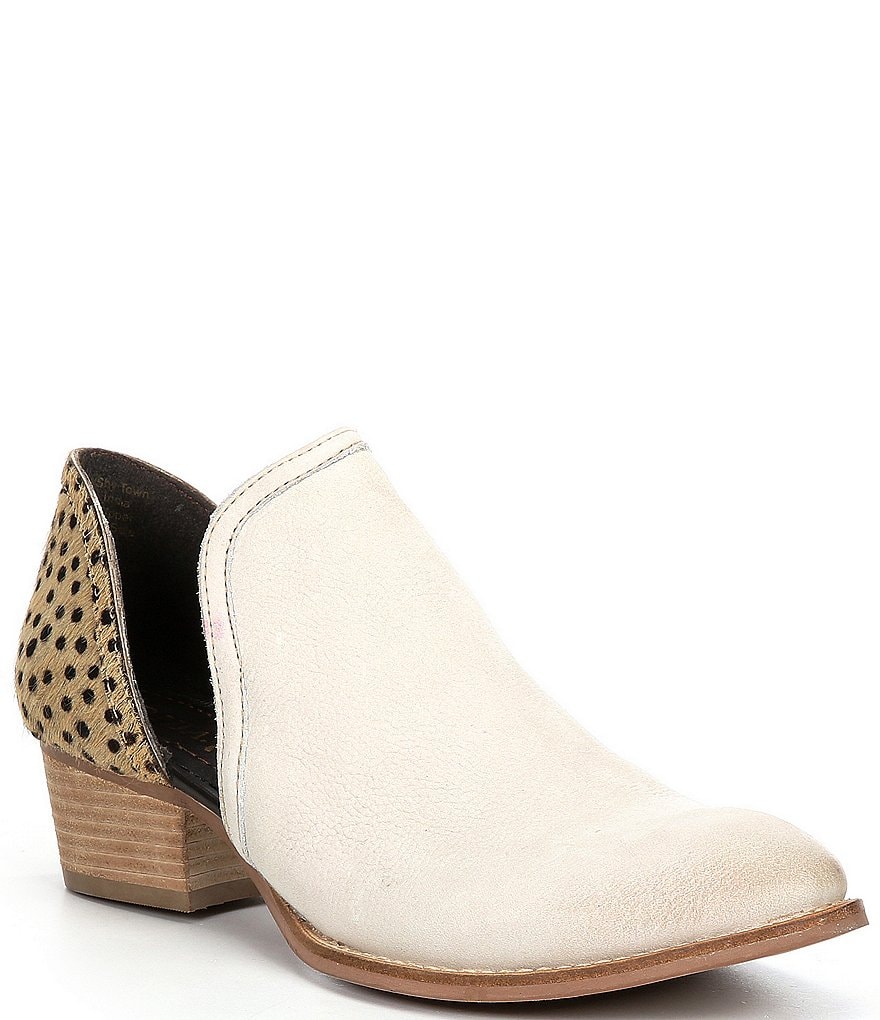 Diba True Shy Town Spot Print Two-Piece Block Heel Booties