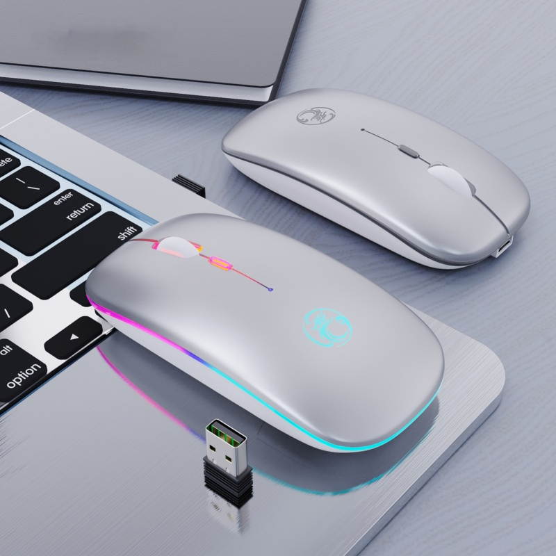 Wireless Mouse Luminous Effect 800/1200/1600 DPI RGB 3 Levels DPI Computer Mouse for Computer