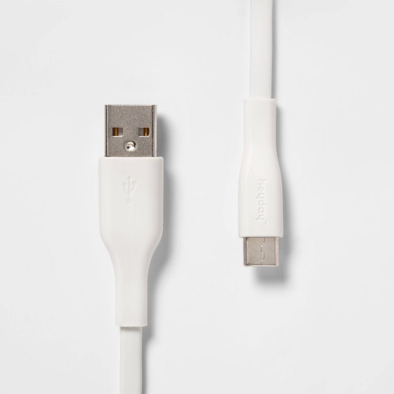 heyday™ 3' USB-C to USB-A Flat Cable - Ivory White