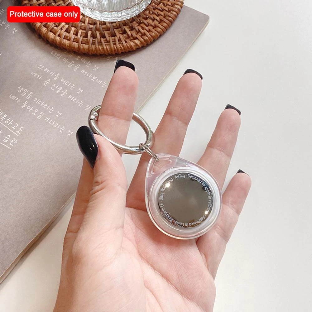 For Apple Airtags Case Transparent Silicone Full Protective Keychain Protective cover Tracker Anti-lost For Apple Sleeve Lo W4C6