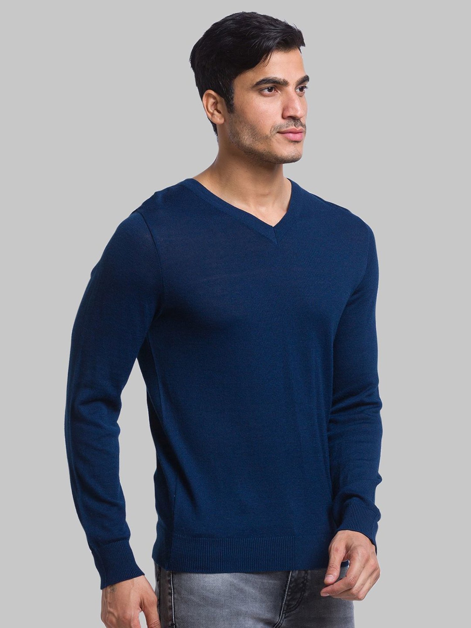 Parx Blue Regular Fit Sweater