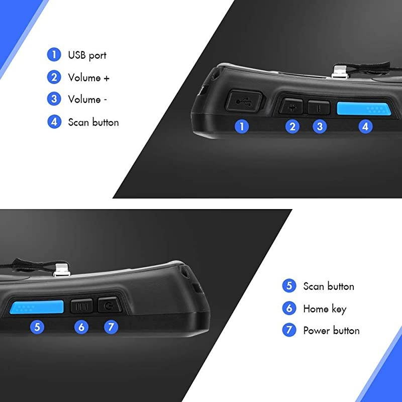 Android 8.1 Barcode Scanner  Rugged Handheld Mobile Terminal with 1D Honeywell Laser Reader, Touch Screen, Camera, Wireless 4G WiFi GPS BT for Delivery Shipping Warehouse Retail Inventory System