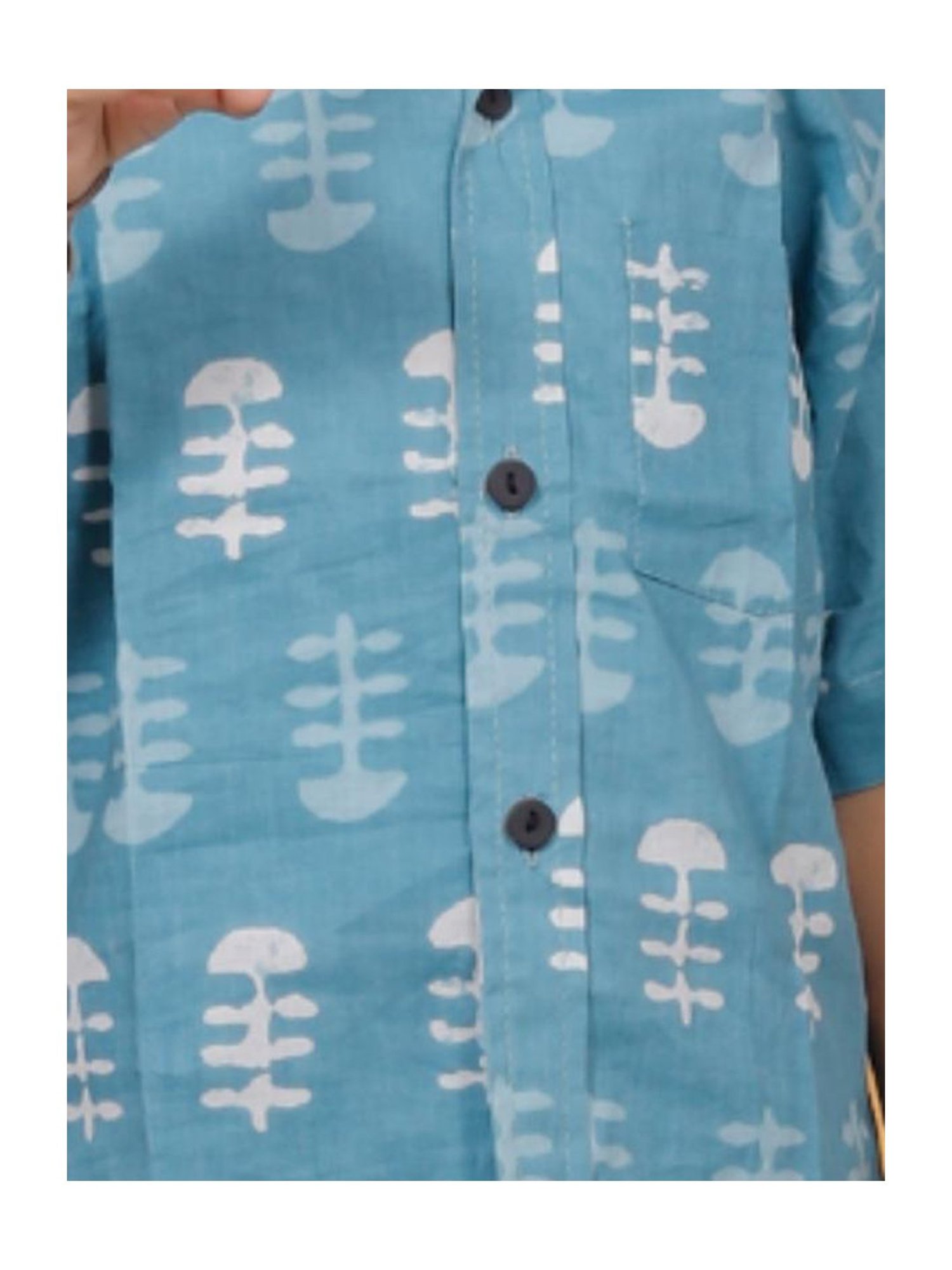 Tippy Top Kids Blue Printed Shirt with Shorts