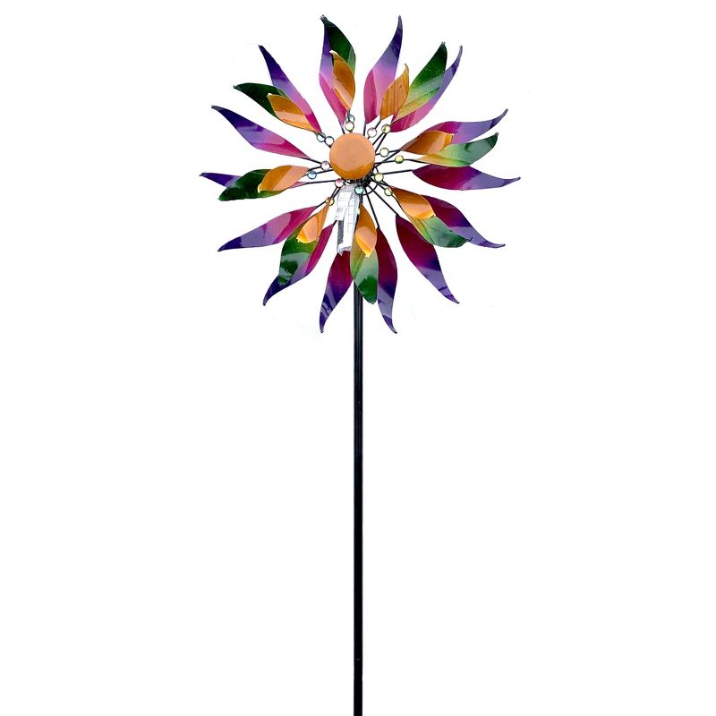 Home & Garden 85.0" Twisted Flower Wind Spinner Yard Decor Movement Regal Art & Gift  -  Decorative Garden Stakes