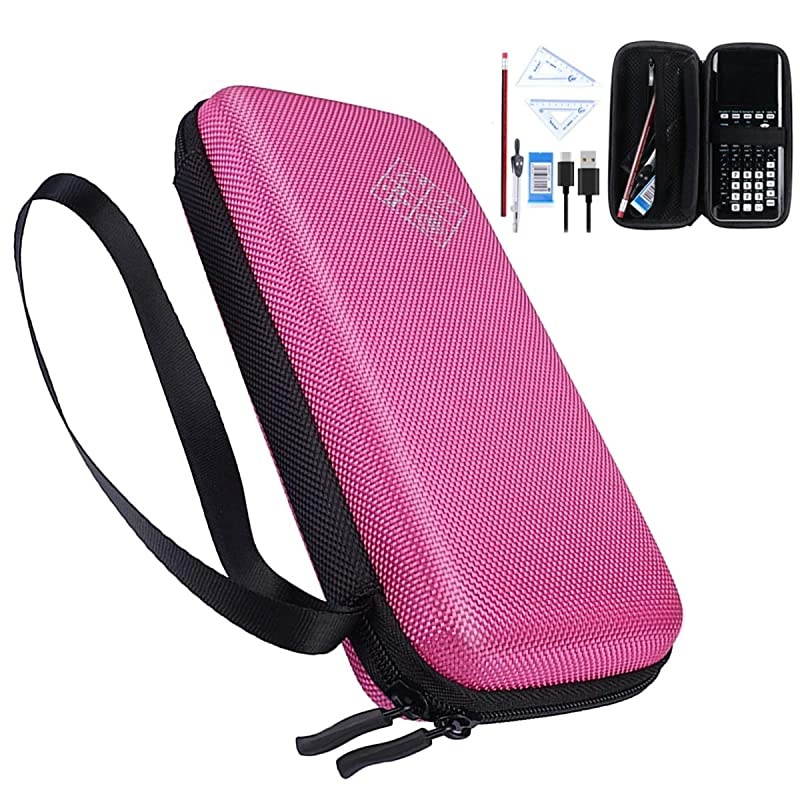 Hard EVA Shockproof Carry Case Bag Pouch for Texas Instruments TI-84 Plus CE/Color TI-83 Plus,TI-89 Titanium, HP 50G Graphing, Scientific Financial Calculators (Pink)