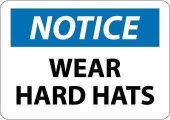 NMC N364RB-NOTICE, WEAR HARD HATS, 10X14, RIGID PLASTIC (1 EACH)