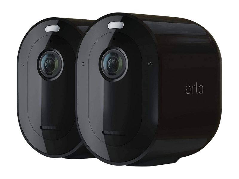 Arlo Pro 3 - Wire-Free Security 2 Camera System, 2K Resolution with HDR, 160&deg; View, Indoor/Outdoor, Color Night Vision, Spotlight, 2-Way Audio, Rechargeable Battery, Siren (Black)