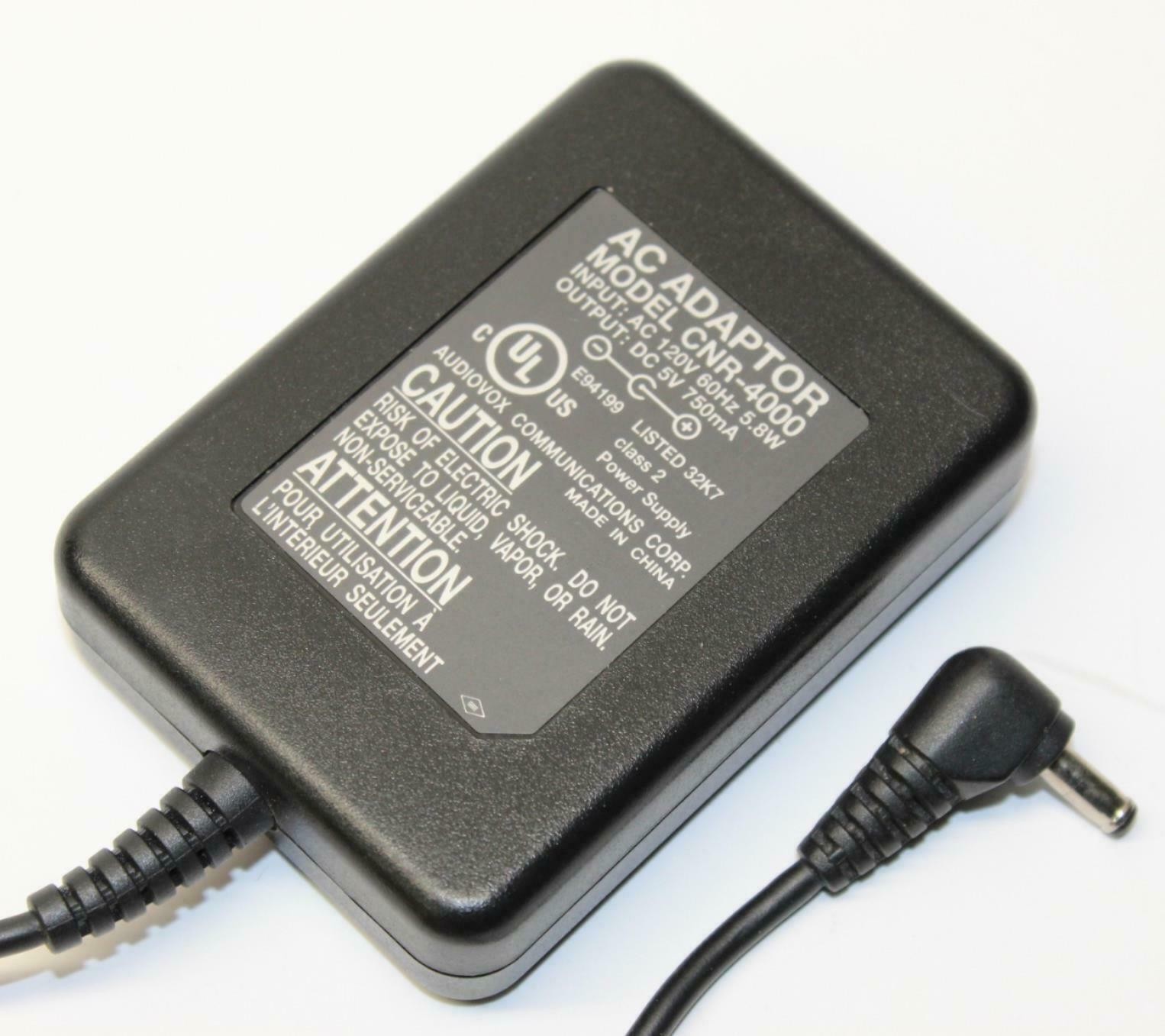 Audiovox CNR-4000 AC Adaptor Output DC 5V 750mA Power Supply Transformer Adapter