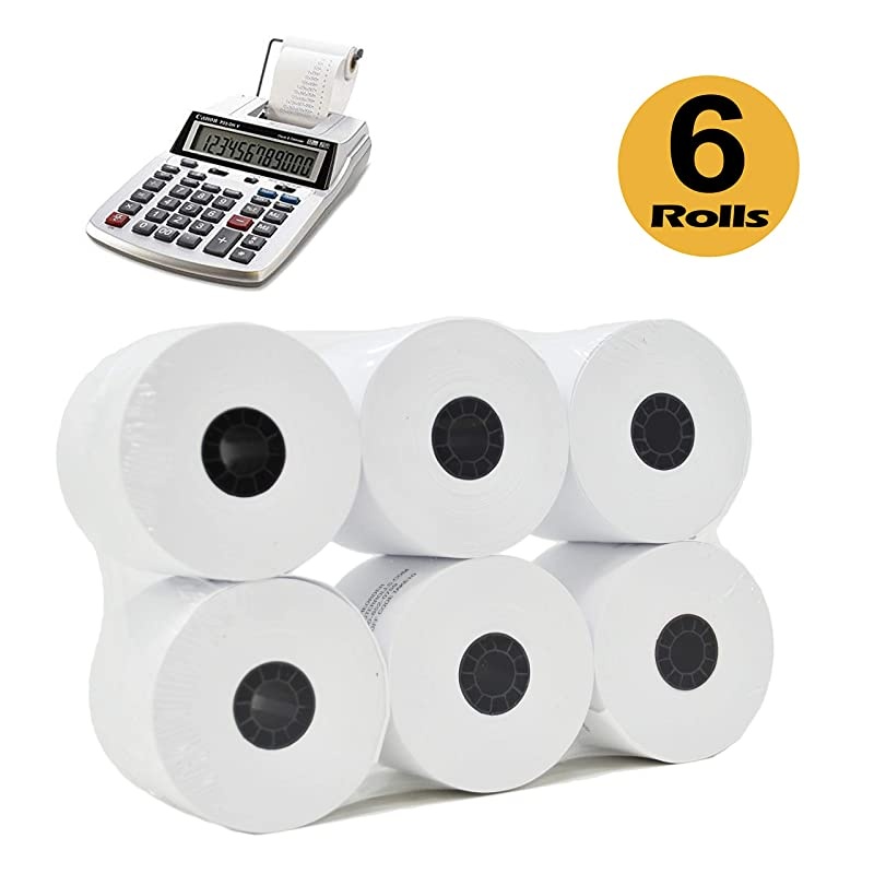 Rolls 2 14 x 150 ft White adding machine tape Paper Rolls Premium One Ply Cash RegisterAdding MachineCalculator Roll Printing Calculator 10 key adding machine tape