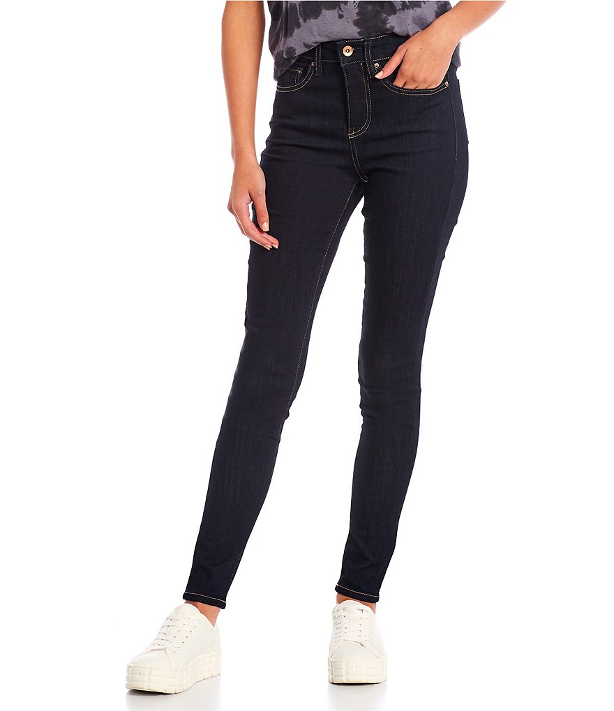 Frayed High Rise Skinny Jeans