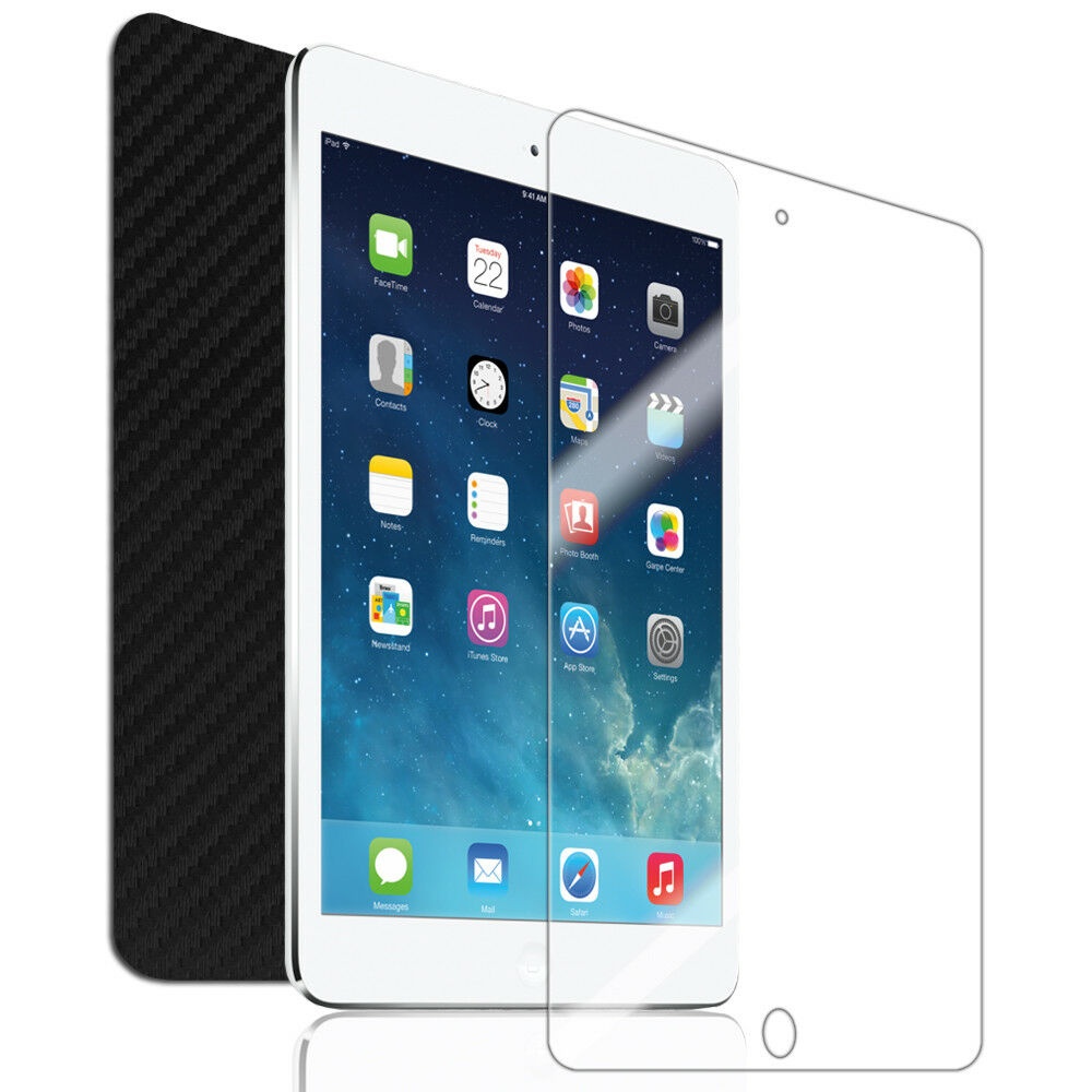 Skinomi Carbon Fiber Black Full Body+Screen Protector for Apple iPad Mini 2 2013
