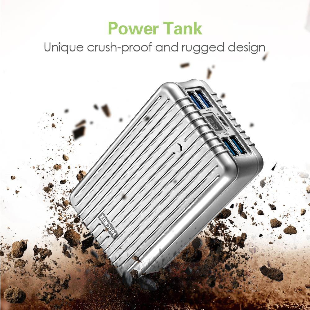 zendure a8pd 26800mah usb-c portable charger - 30w pd power bank (2 in 1 cable, led digital screen), 5-port quick charge extern