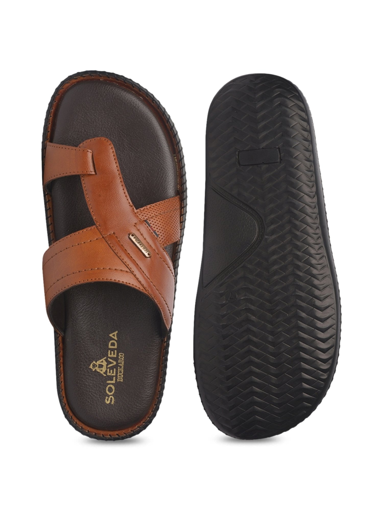 Soleveda by Buckaroo Men's SENNET Tan Toe Ring Sandals