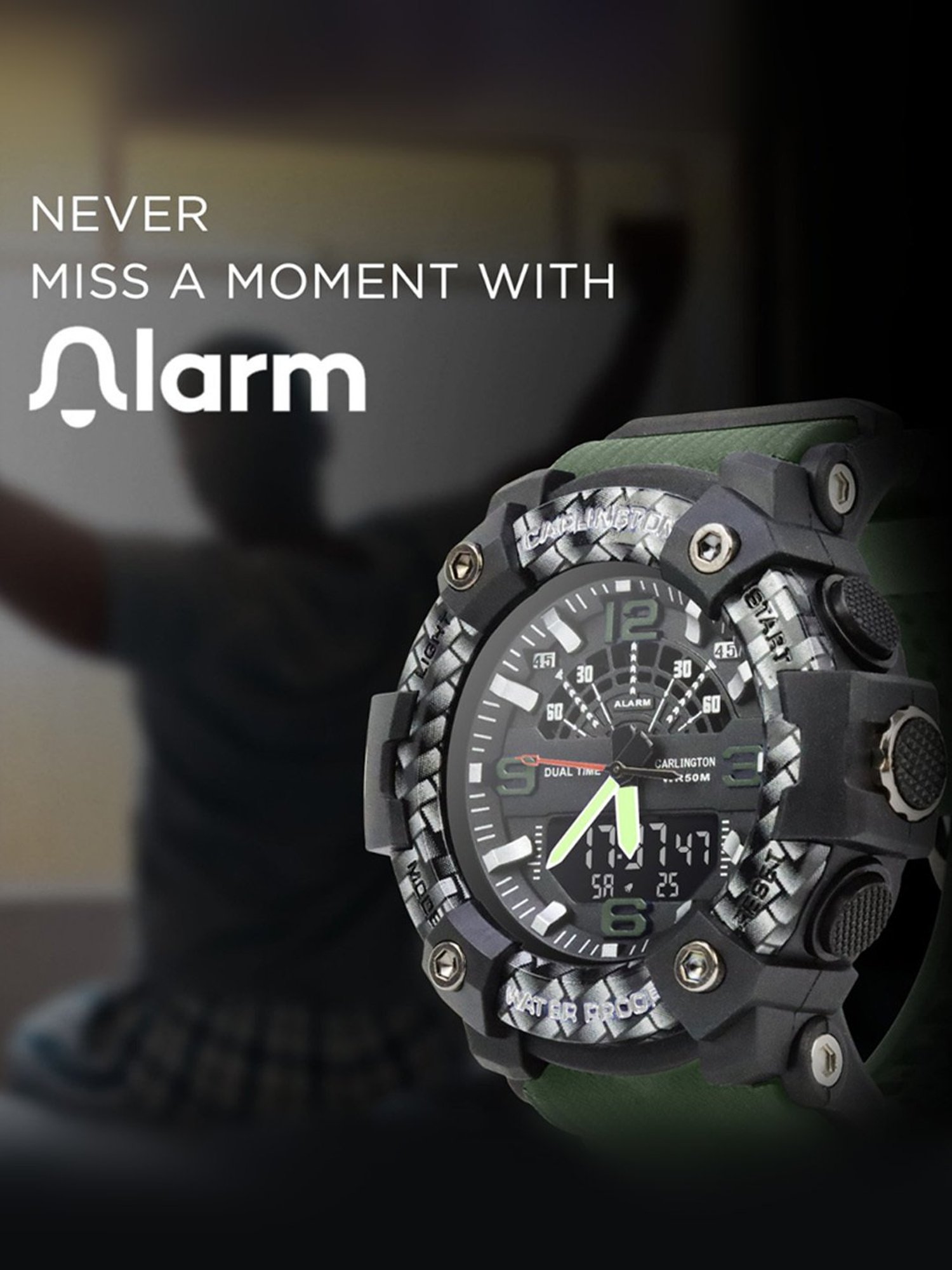 Carlington Endurance 9103 Green Chronograph Watch for Men