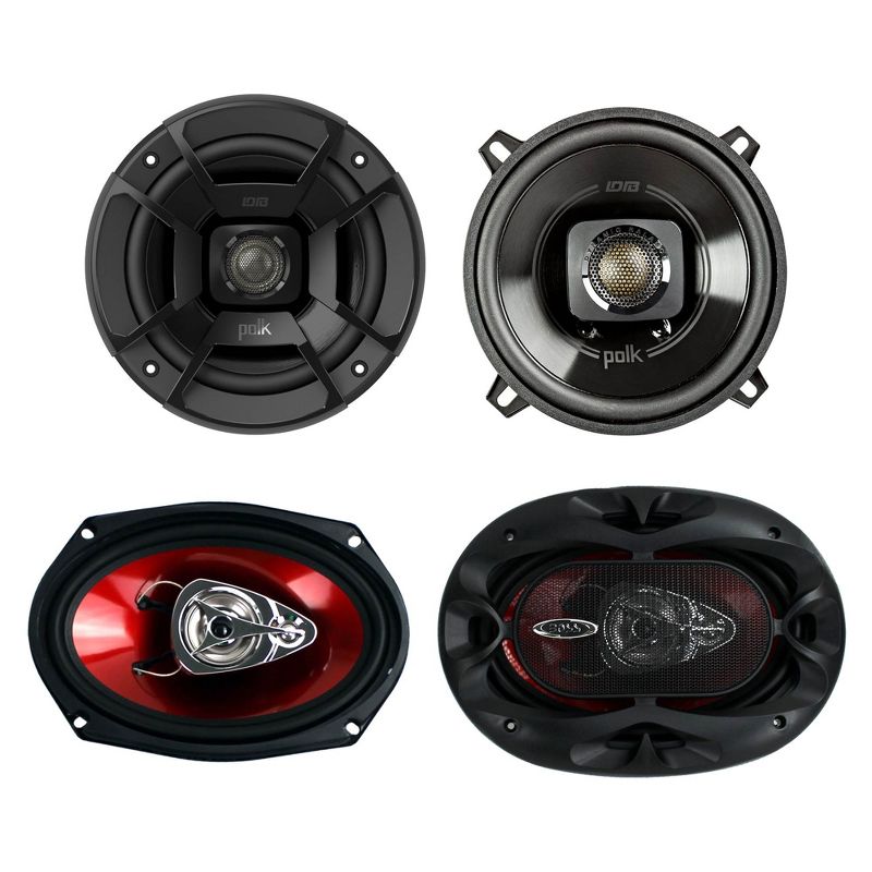 Polk Audio 5.25" 300W Car/Marine ATV Speakers, Pair + 6x9" 400W Speakers, Pair