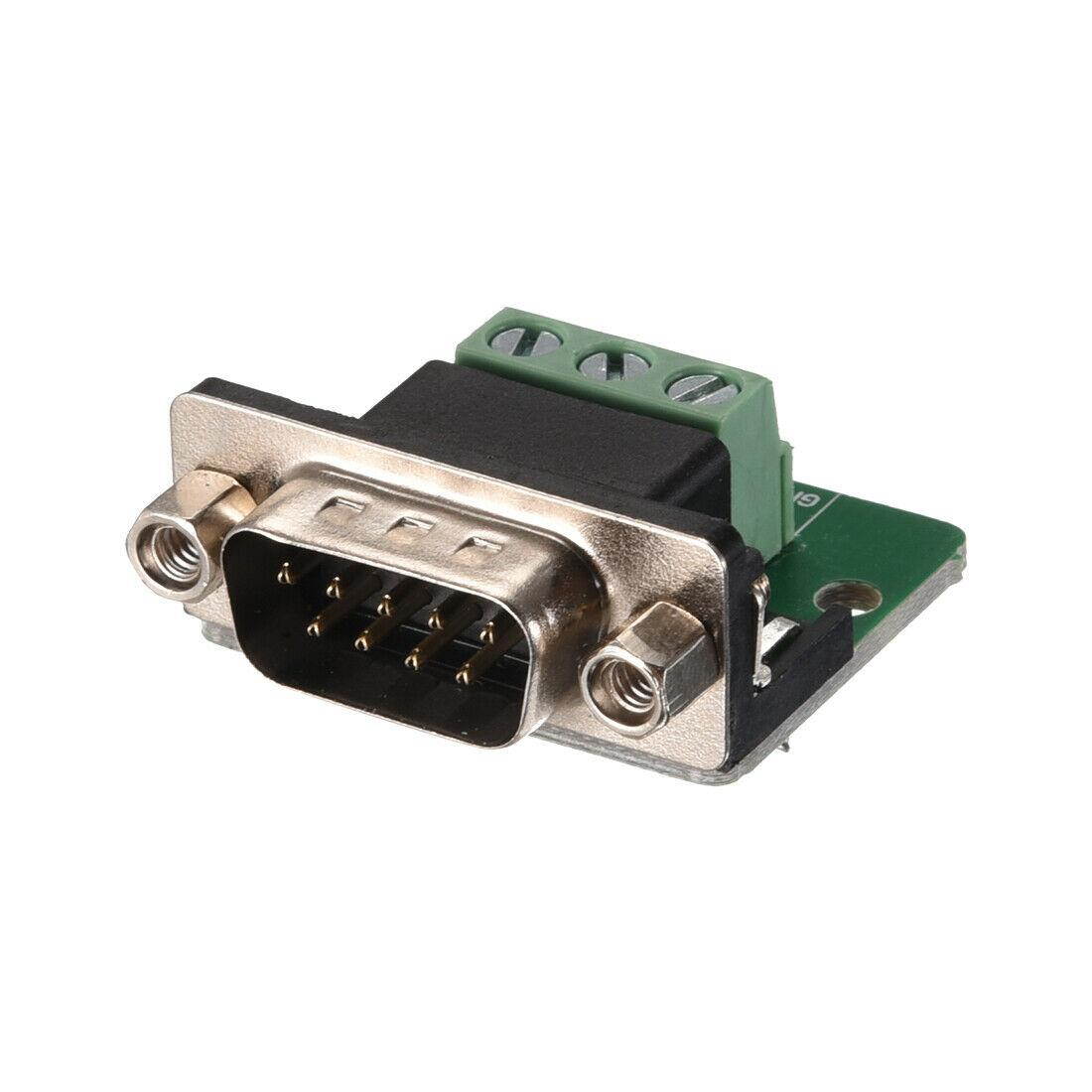 DB9-G3-AT Screw Hole Type RS232 RS485 DB9 D-Sub Serial Port 9Pin COM Male Connector to Terminal 3Pin Signals #235 Distance 5.00mm Adapter Module