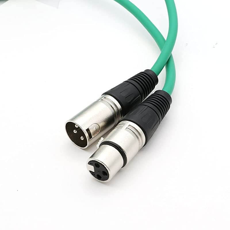 16.5 Feet Sound Speaker Cable 3 Prong Microphone XLR Cable 3Pin XLR Male to XLR Female Snake Cord for Performance, Stage, Karaoke, Public - Green