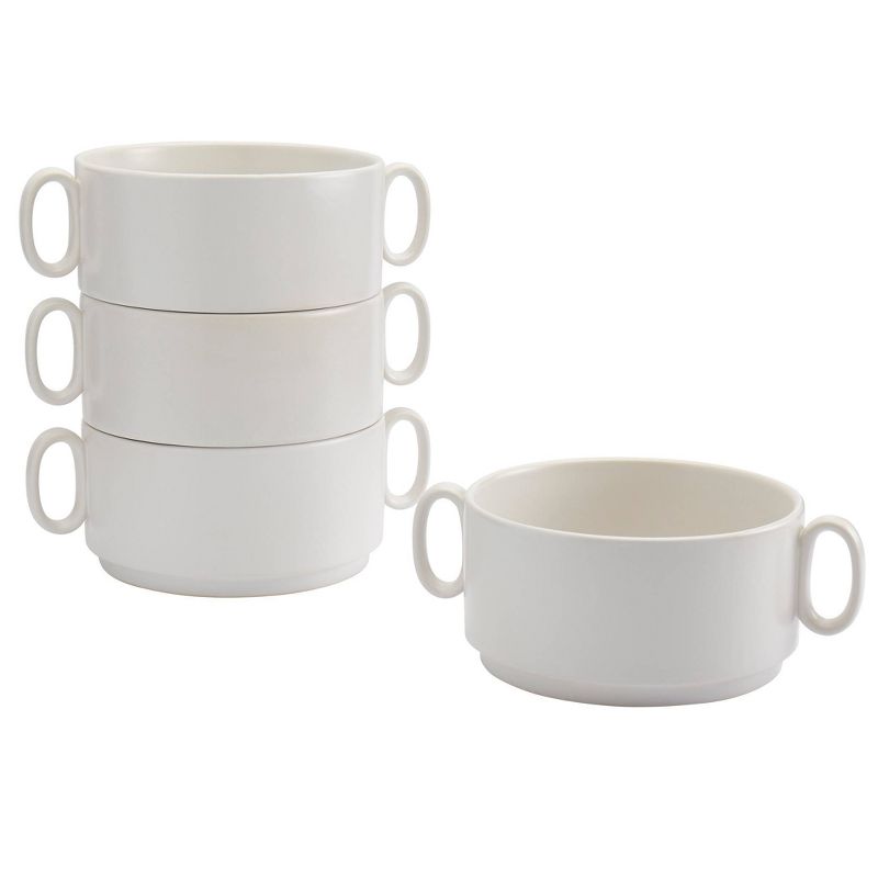 34oz 4pk Stoneware Chef Stack Bowls with Handles - Tabletops Gallery