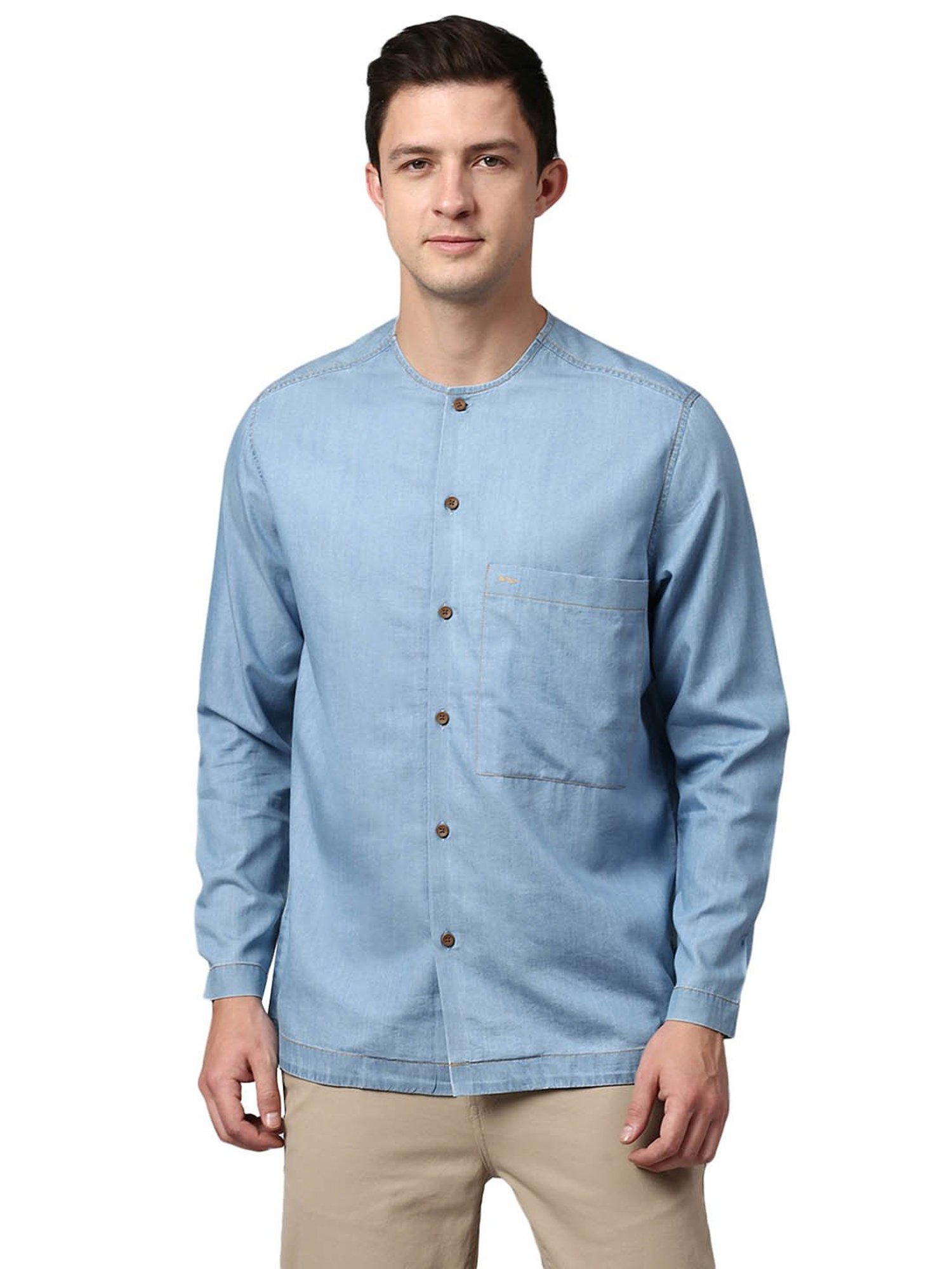 Slowave Blue Regular Fit Shirt