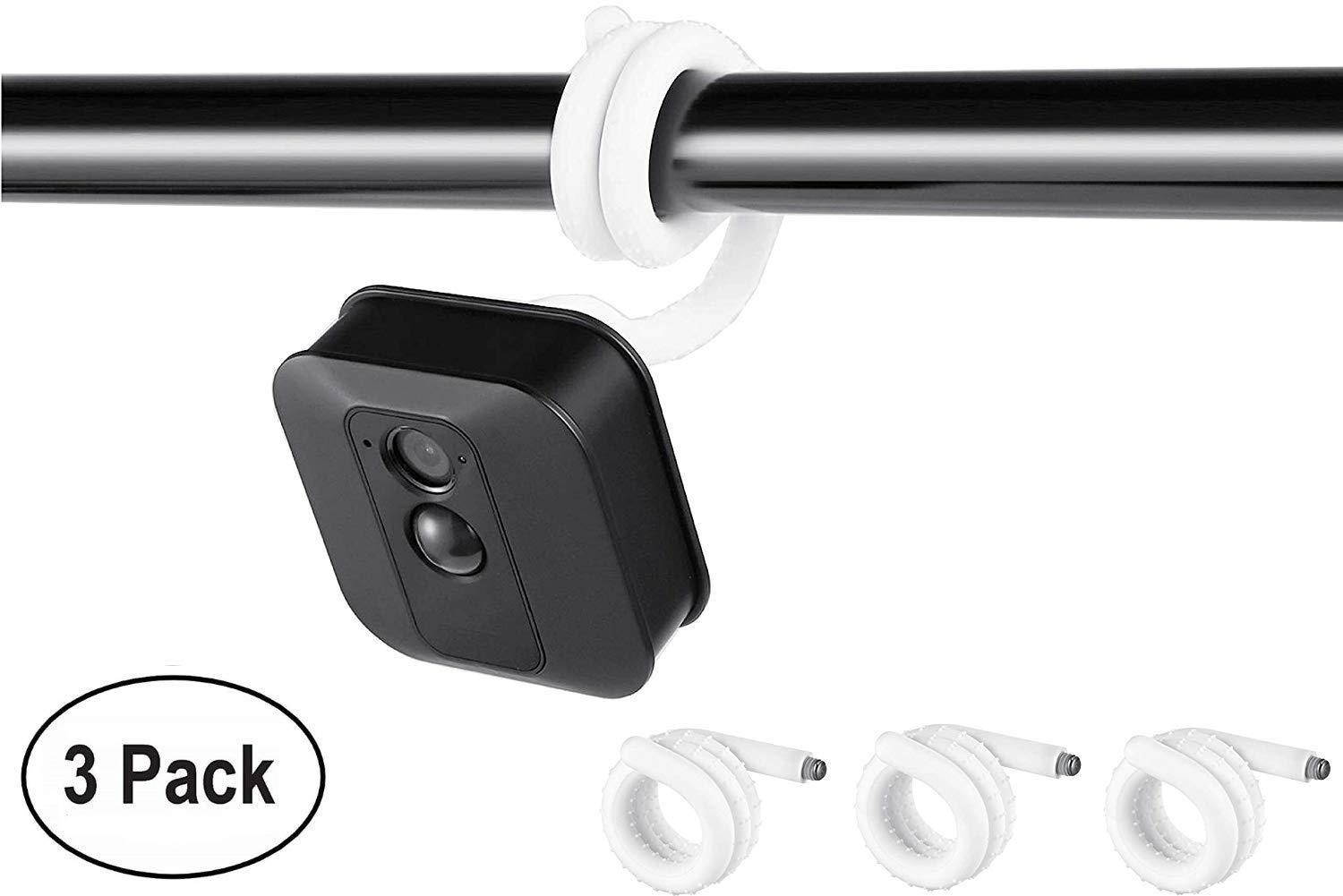 Wasserstein Adjustable Gooseneck-Like Twist Mount Compatible with Blink XT Outdoor Camera - Versatile Mounting for Your Blink XT (3-Pack, White)