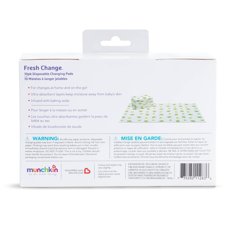 Munchkin Arm & Hammer 10pk Disposable Changing Pads