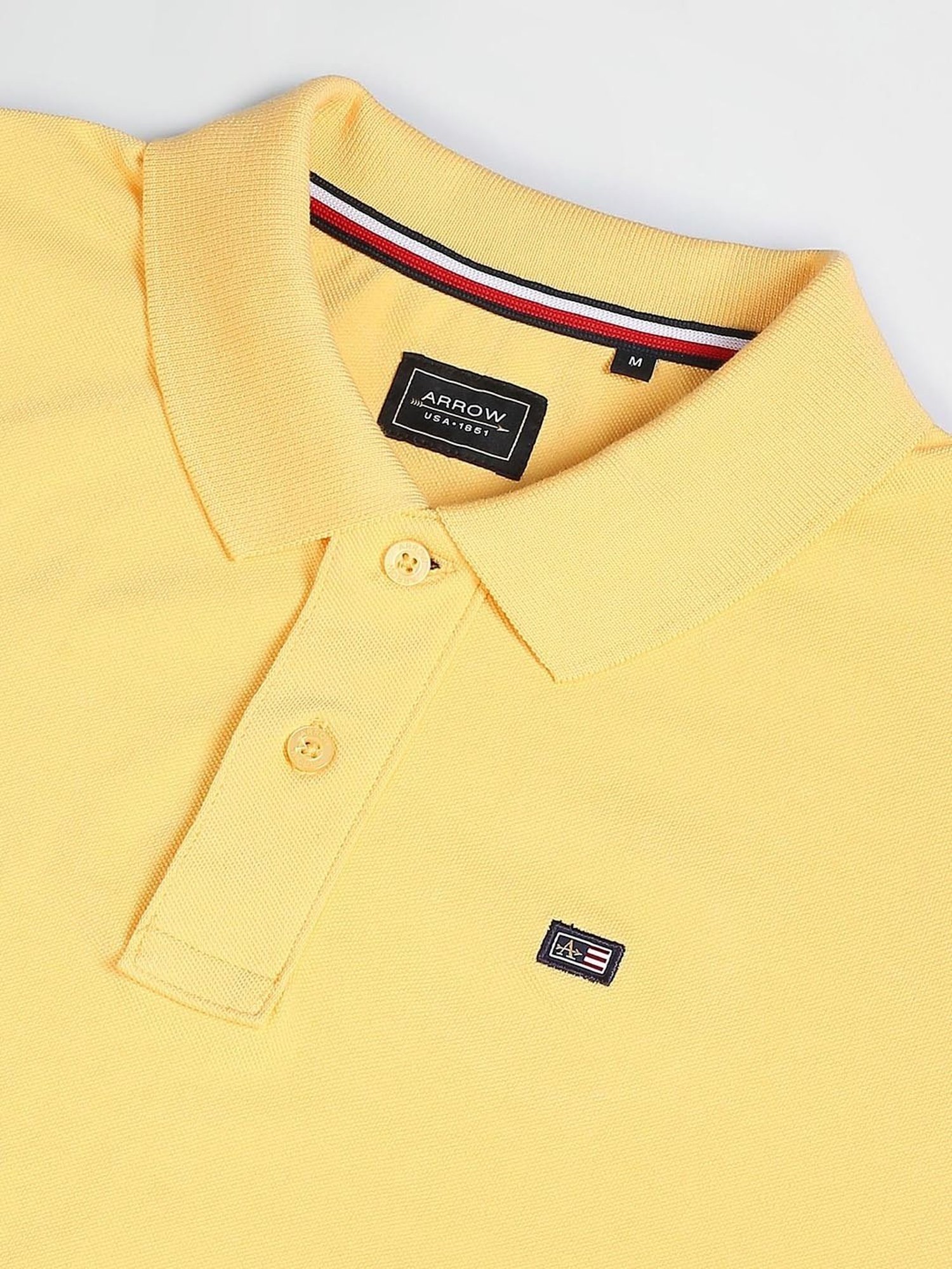 Arrow Sport Yellow Regular Fit Cotton Polo T-Shirt
