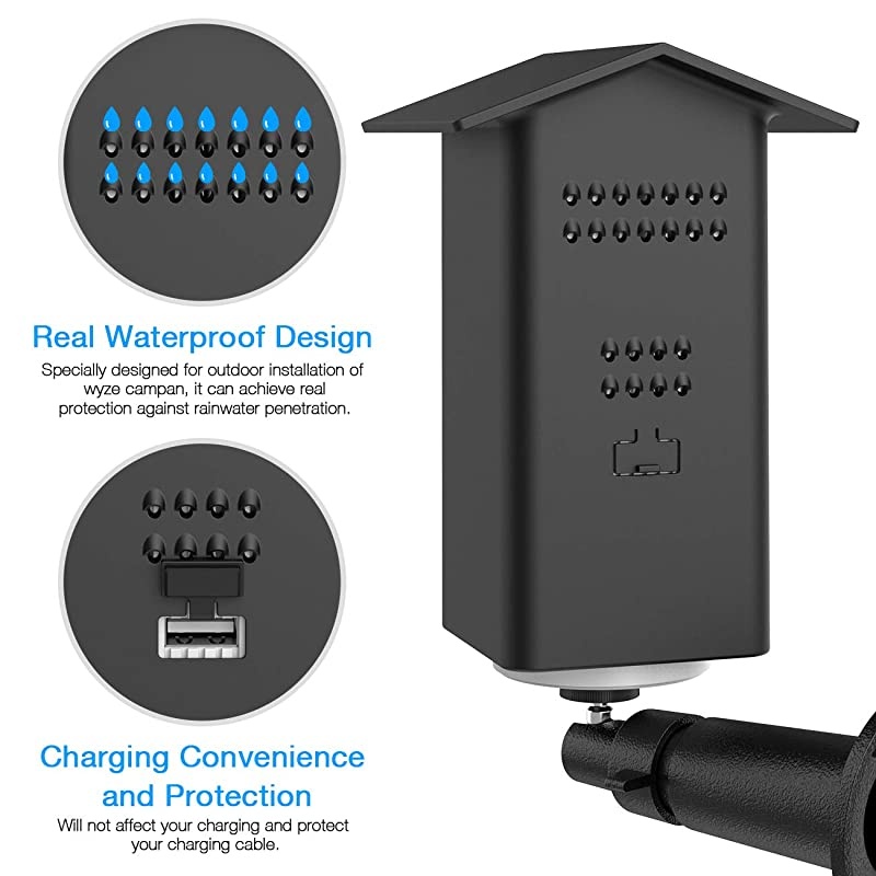 Real Water Resistant Protective Case + Metal Wall Mount Bracket for Wyze cam pan,Suitable for Indoor and Outdoor Use,Simple Installation