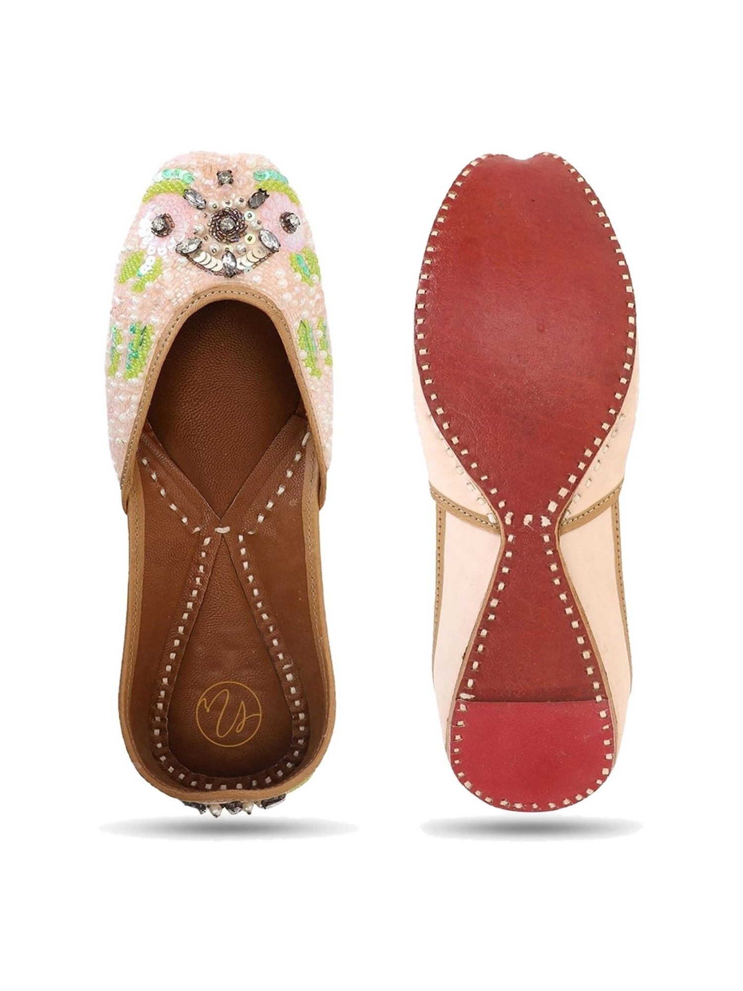 NR by Nidhi Rathi Women's Pink Ethnic Juttis