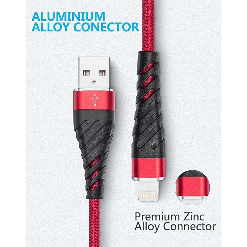 Charger 10 ft, [ MFi-Certified] Lightning Cable 10 Foot,Long Durable Braided 10 feet Nylon Metal Connector Charger Cord Compatible with 11/11Pro/11Max/ X/XS/XR/XS Max/8/7/6/5S/SE