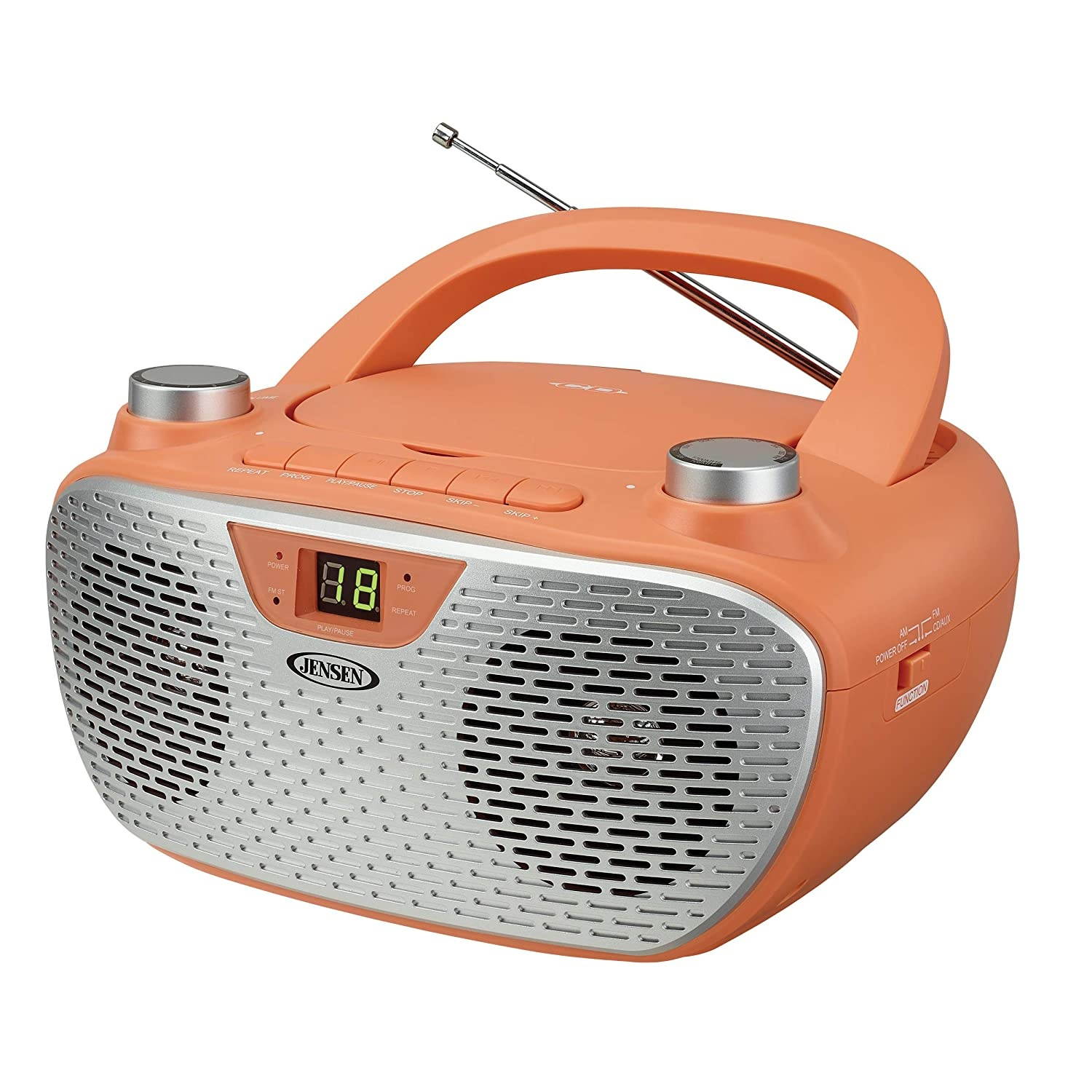 JENSEN CD-485-CL Portable Stereo CD Player with AM/FM Stereo Radio