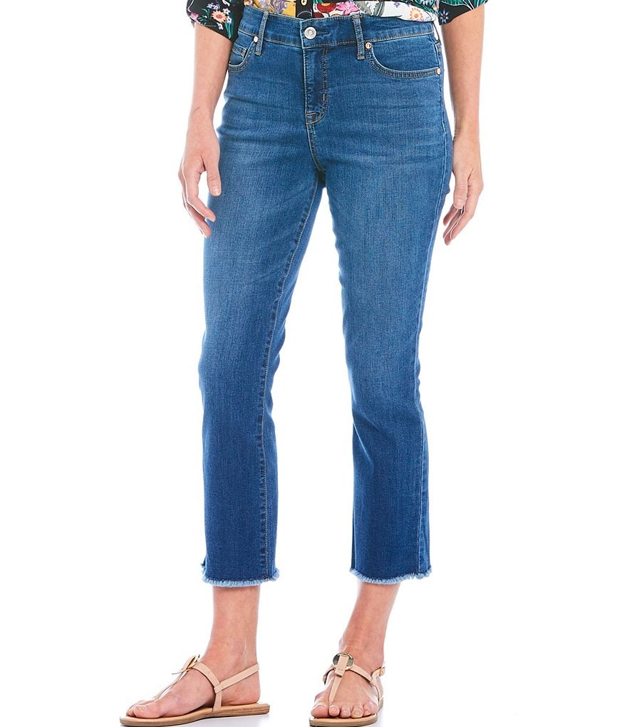 Code Bleu Chelsea Straight Leg Fray-Hem Capri Jeans